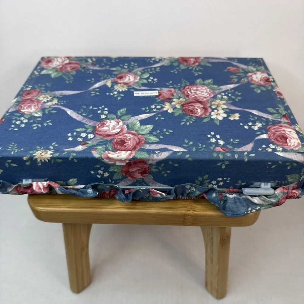 VTG‎ Floral Fabric Covered Jewelry Trinket Box 11